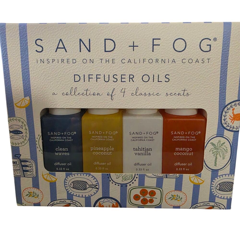 Sand + Fog Fragrance Diffuser Oil Set of four Inspired on the California Coast 3